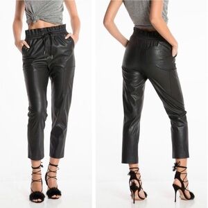 n:Philanthropy Faux Leather Morena Pants Black Paper Bag Drawstring
